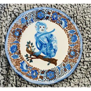 Anthropologie Natalie Lete MONKEY Dinner Plate RARE!